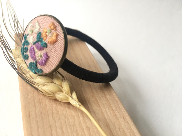 花卉刺繡髮圈 Floral Embroidery Hair band | 可訂製 第2張的照片