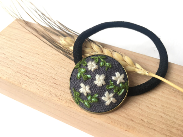 花卉刺繡髮圈 Floral Embroidery Hair band |可訂製 第1張的照片