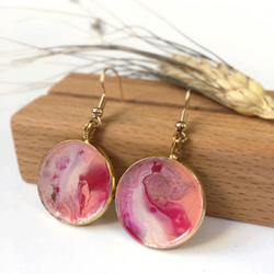 粉紅樹脂耳環 Pink resin Earrings |可訂製 第1張的照片