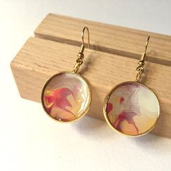 粉紅樹脂耳環 Pink resin Earrings |可訂製 第3張的照片