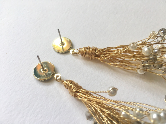 黑金散珠樹脂耳環 Black & gold resin Earrings |可訂製 第3張的照片