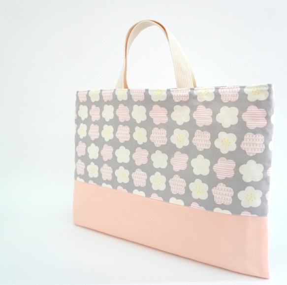 『 ~Babypink × Lightgray~ 北欧風 flower 』 ＊ レッスンバック レッスンバッグ 3枚目の画像