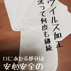 抗ウイルス　加工生地&福井県羽二重高級シルク100%  インナーマスク　5枚　受注製作 2枚目の画像