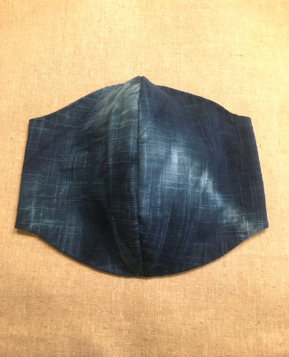 藍染 オーガニックコットン マスク 1枚目の画像