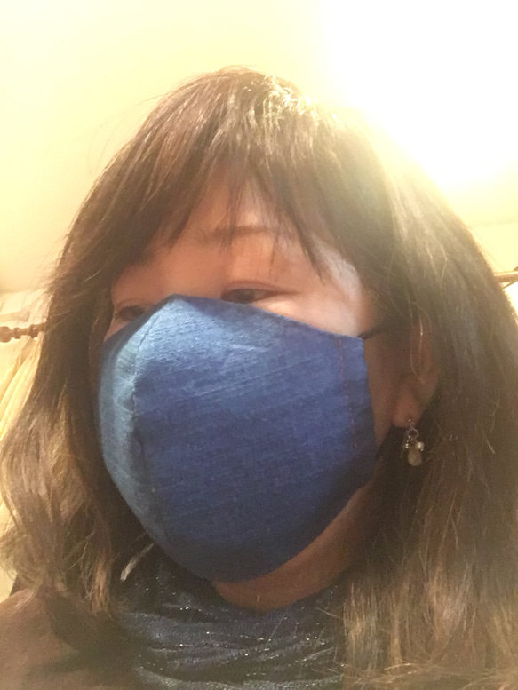 藍染 オーガニックコットン マスク 3枚目の画像