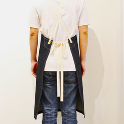 Herringbone tape apron (indigo) 2枚目の画像