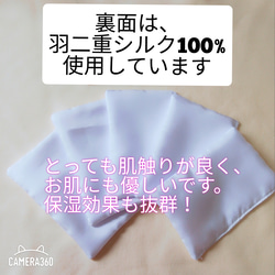 ハンドメイド　抗ウイルス　インナーマスク　5枚　抗菌　絹 2枚目の画像