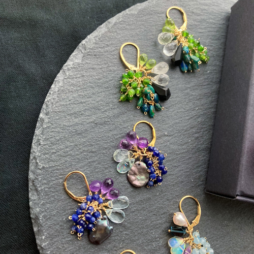 天然石☆ブルーグリーンデザートオパールのチャーム14kgf 天然石☆ブルーグリーンデザートオパールのチャーム14kgf 天然石