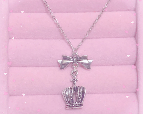 量産型 地雷系 ネックレス 王冠 リボン ネックレス・ペンダント 安眠