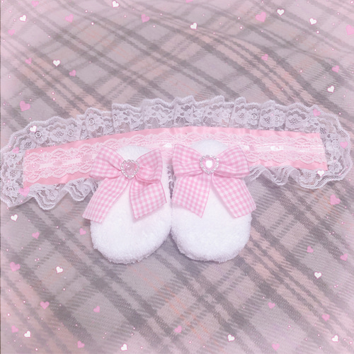 うさ耳ヘッドドレス サブカル 量産型 ゆめかわ ロリータ メイド コン