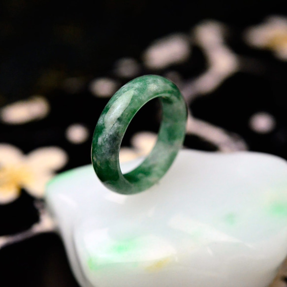翡翠くりぬきリング　ring-415　指輪　14号　ヒスイ ひすい 天然石 5枚目の画像