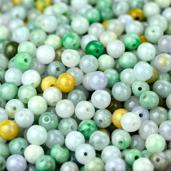 天然石 ビーズ 翡翠 丸珠 7mm カラフル 12個入   beads-7 1枚目の画像