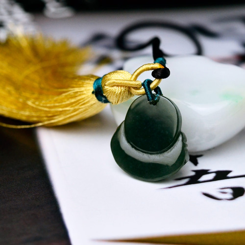 天然石 ビーズ 翡翠 布袋様 26mm 深翠 beads-30 ビーズ hisuistore 