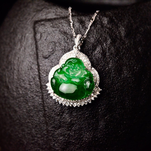 天然石 ろうかん 翡翠 布袋様 ネックレス・ペンダント hisuistore 通販