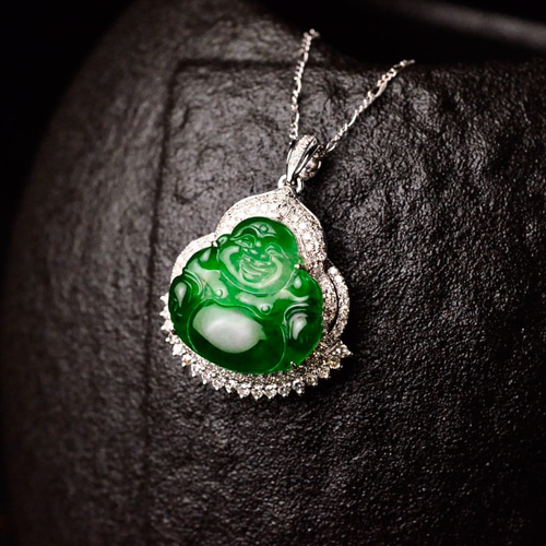 天然石 ろうかん 翡翠 布袋様 ネックレス・ペンダント hisuistore 通販