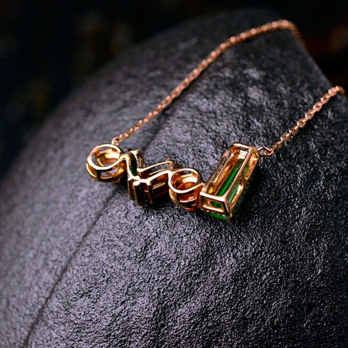 天然石 翡翠 ネックレス ペンダントトップ 18KPG ネックレス