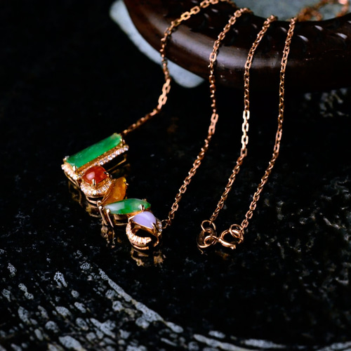 無処理　A貨翡翠 如意ペンダント ネックレス 楽天市場】【K10 翡翠 プチ ドロップ ペンダント ネックレス