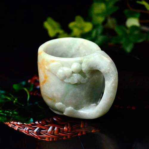 天然石 翡翠 福禄寿 花器 杯 彫刻 置物 その他インテリア雑貨  