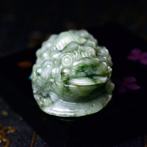 三足蛙 天然石 翡翠 カエル 青蛙神 ネックレス・ペンダント hisuistore