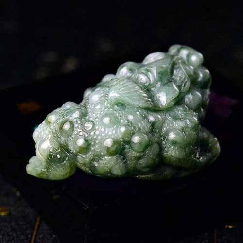 三足蛙 天然石 翡翠 カエル 青蛙神 ネックレス・ペンダント hisuistore