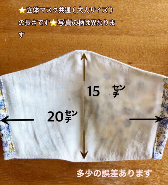 立体マスク　大人サイズ　夏素材高島ちぢみで涼しげマスク　水色　サックス 3枚目の画像