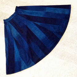 藍染め・久留米絣グラデーションスカート 〈受注制作〉 7枚目の画像
