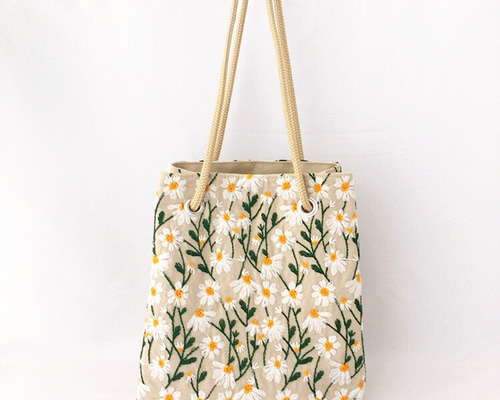 小花デイジー/5ポケット/トートバッグ/ハンドメイド 1e1b12cfcd333497af99d60d763508