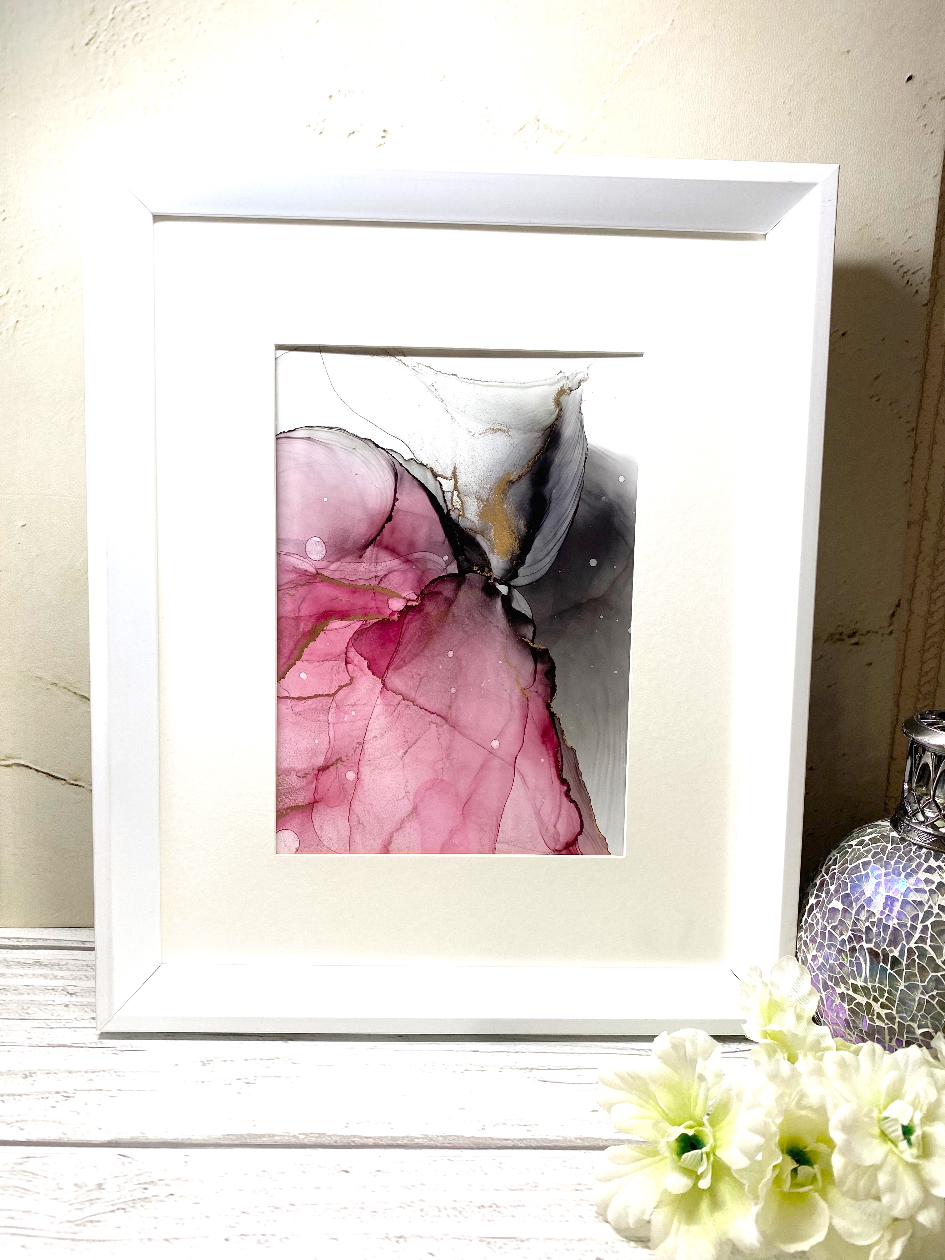 インテリアアート*Rose Red＆Toner Gray*【A4フレーム付】（＃200702 N）