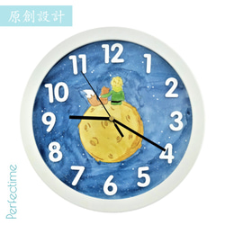 [手描き時計]地球動物シリーズ星の王子様フランスのかわいい夜空の家のファッション創造的な時計の壁時計北欧の時計リビングルームミュ 2枚目の画像