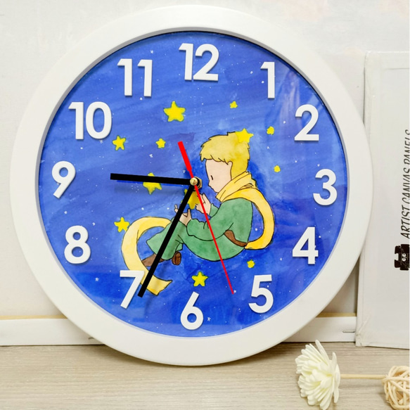 【手繪時鐘】地球動物系列 小王子 法國 可愛 夜空 家用時尚創意時鐘 壁鐘 北歐 clock 客廳靜音掛鐘 創意手作 第4張的照片