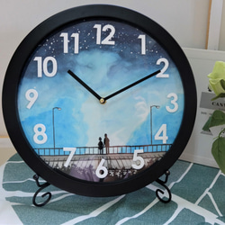 [手描き時計スポット]カスタマイズされた壁時計デスク時計壁時計専用時計夜の雪景色北欧のミニマリスト手描きの文化的で創造的な超静か 4枚目の画像