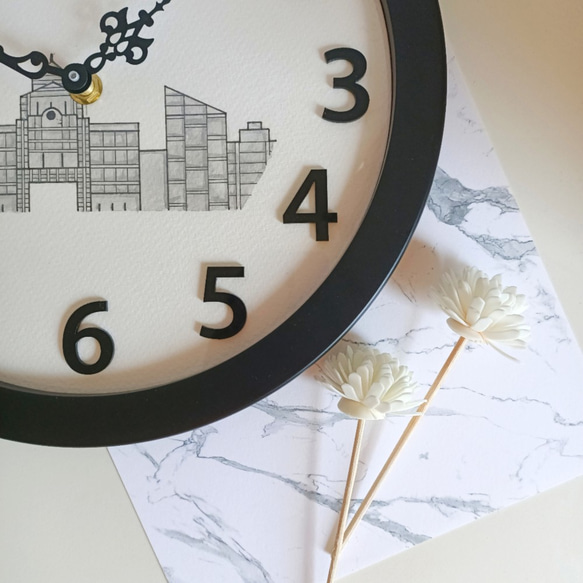 【手繪時鐘現貨】 城市地圖系列 簡約家居 鐘錶 掛鐘 創意時鐘 禮物 人像繪製 新家時鐘 定制 日本 壁鐘 擺鐘 第5張的照片