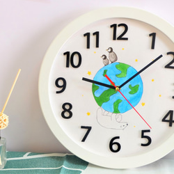 【手繪時鐘】地球動物系列 北極熊企鵝兒童掛鐘 擺鐘 家用時尚創意時鐘 壁鐘 北歐 clock 客廳靜音掛鐘 創意手作 第6張的照片