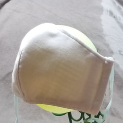 ジュニア　内側Wガーゼ　ポケット付き立体マスク　シンプル　オフホワイト　1枚 3枚目の画像