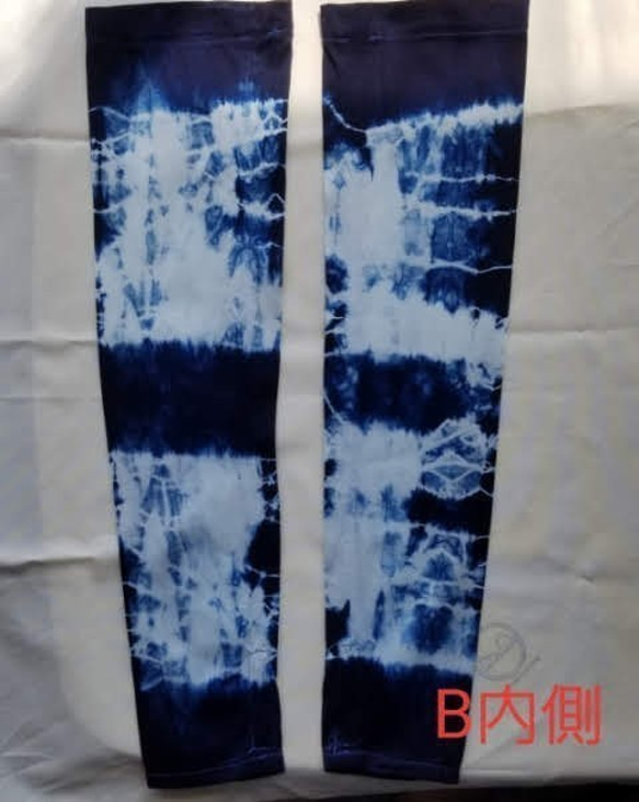 アームカバー　藍染め（インディゴ）日焼け、冷房対策　Creema限定 5枚目の画像