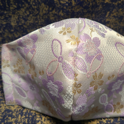 高級京都西陣織マスク 桜パープル 3枚目の画像