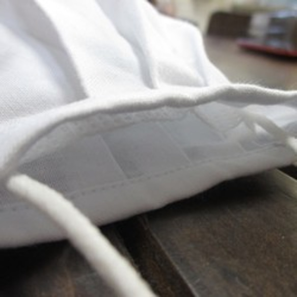 マスクカバー横幅１８Ｃｍ白色 和晒 最高級原糸使用 3枚目の画像