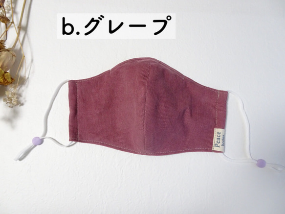 ◤再販◢【選べるカラー】秋冬コーデュロイマスク/2枚セット 5枚目の画像
