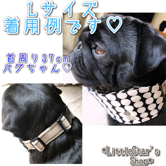 【Lサイズ】着脱簡単✨犬用クールネック★スモーキーネイビー水玉★ドット柄★アルミ保冷シート 3枚目の画像