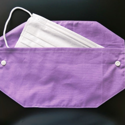 《ポケット付きマスクケース》リバティ ロデン(ピンク＆紫) 予備マスクが入る 仮置き 携帯 布小物 布雑貨 タブ付 4枚目の画像