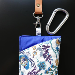 眼鏡盒 Plump Liberty Mabel 小袋子/有眼鏡標籤的筆盒 布配飾 布雜貨 手提式被子藍色 第2張的照片