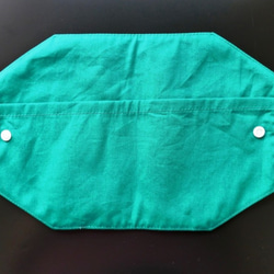 《ポケット付きマスクケース》リバティ ロデン(グリーン) 予備マスクが入る 仮置き 携帯 布小物 布雑貨 タブ付 蔦 9枚目の画像