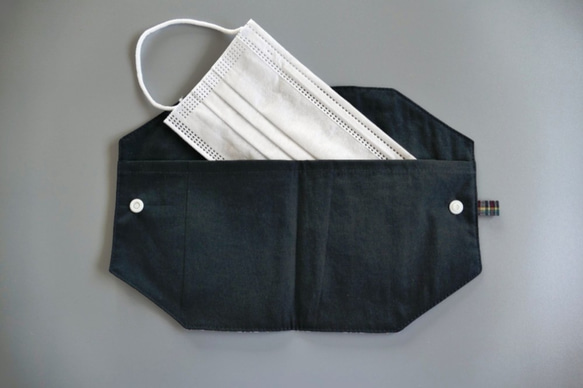 メンズ 扇子袋 (23cm用) ティッシュケース マスクカバー リバティ タータンチェック 布小物 布雑貨 父の日ギフト 8枚目の画像