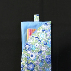 折扇盒（適用 21 厘米） 豐滿 Liberty Amelie（藍色） 折扇包 花卉圖案 布飾 帶夏季標籤 亮藍色 2022 第5張的照片