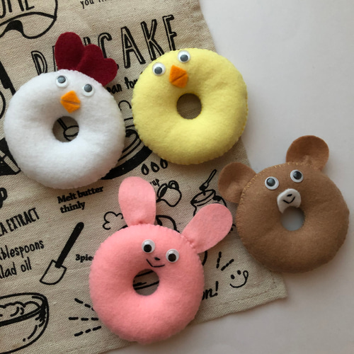 送料無料☆フェルト おままごと／どうぶつドーナツ 雑貨・その他 mii