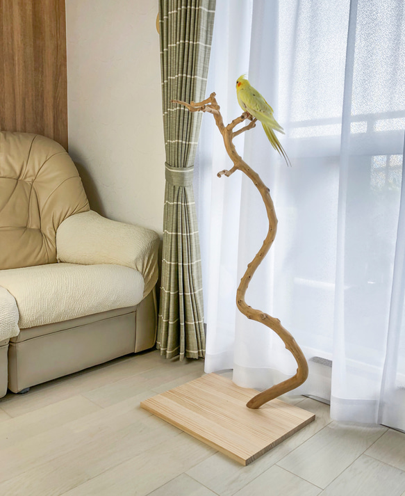 天然木 鳥さん用 高い 止まり木 スタンド 高さ94センチ 高さ1M 大型鳥