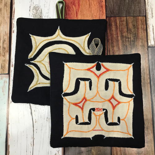 アイヌ刺繍 鍋つかみ ルウンペ その他キッチン小物 piyosmade 通販