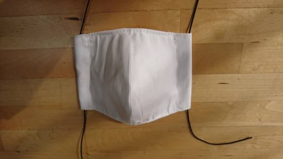 ハンドメイドマスク　幼児用　ポケット付きタイプ　洗い替え2枚セット　ストライプグレー/ホワイト 3枚目の画像