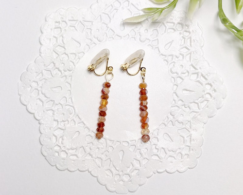 専用✨天然石イヤリング 天然石のイヤリング（サードニクス） イヤリング