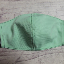 立体マスク　市松模様　緑×黒　ハンドメイドマスク　男性用　大きめ　調節可能　フィルターポケット 3枚目の画像